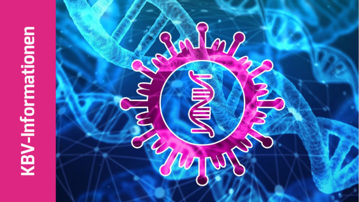 Stilisiertes Virus vor DNS